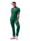 Adar Women's Modern V-Neck Scrub Top - Hunter Green