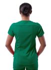 Adar Women's Modern V-Neck Scrub Top - Hunter Green