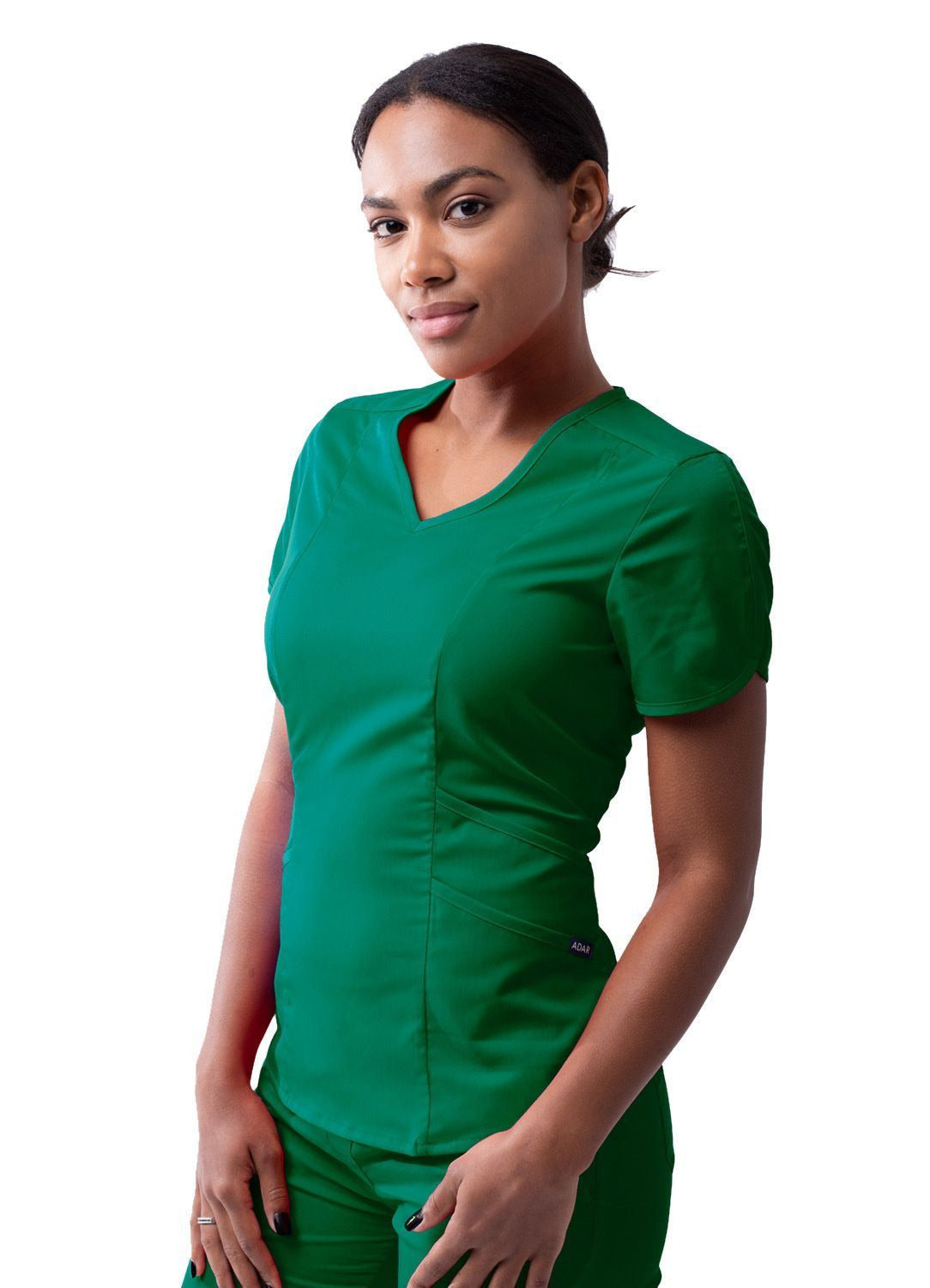 Adar Women's Modern V-Neck Scrub Top 1