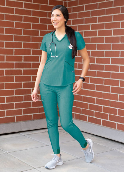 Adar Women's Modern V-Neck Scrub Top 2