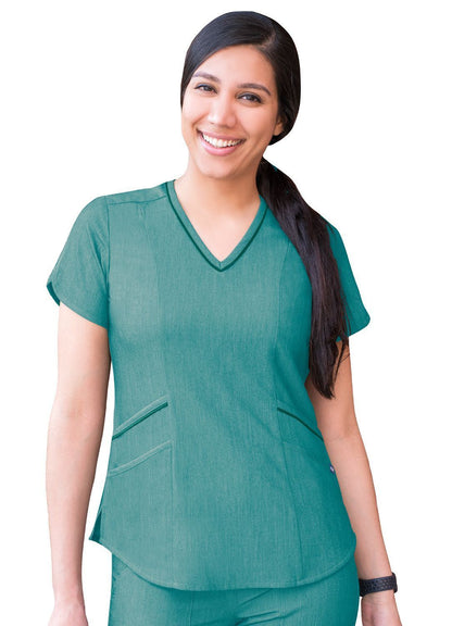 Adar Women's Modern V-Neck Scrub Top 2