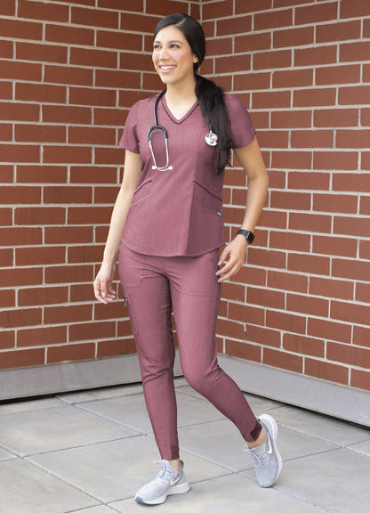 Adar Women's Modern V-Neck Scrub Top 3