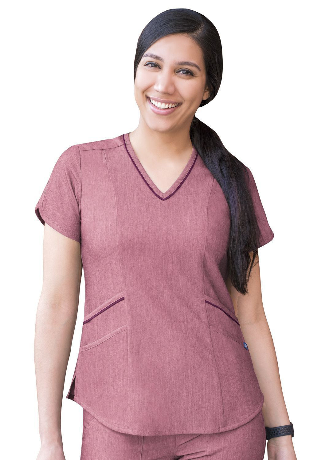 Adar Women's Modern V-Neck Scrub Top 3