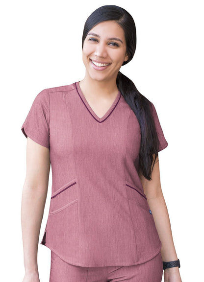 Adar Women's Modern V-Neck Scrub Top 3