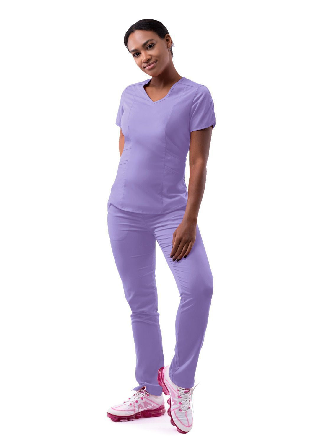 Adar Women's Modern V-Neck Scrub Top 3
