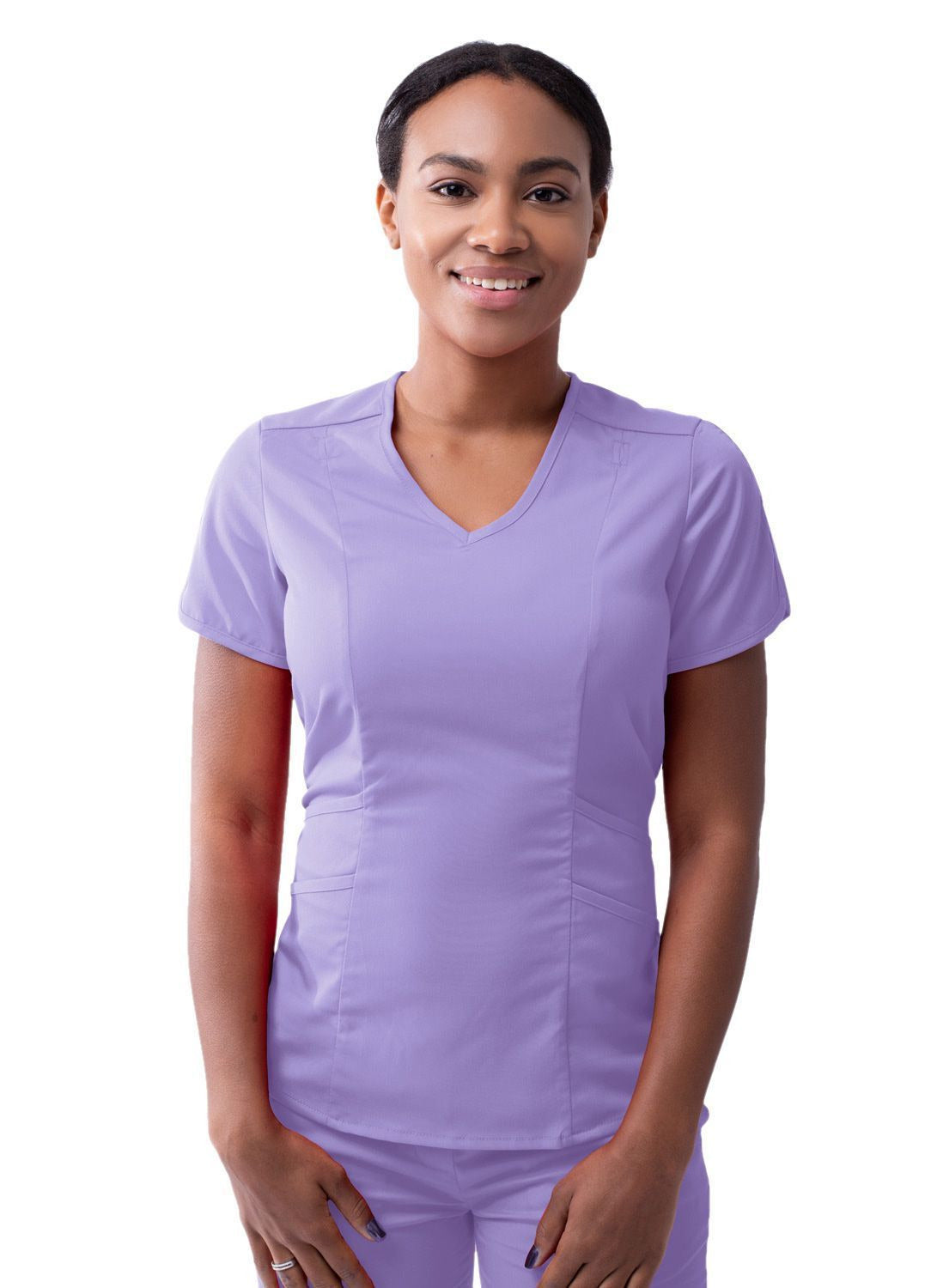 Adar Women's Modern V-Neck Scrub Top 3
