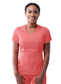 Adar Women's Modern V-Neck Scrub Top - Oliver - Pewter - Rapture Rose