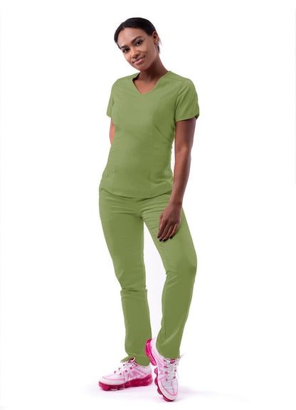 Adar Women's Modern V-Neck Scrub Top 2