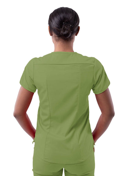 Adar Women's Modern V-Neck Scrub Top 2