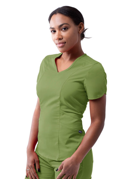 Adar Women's Modern V-Neck Scrub Top 2