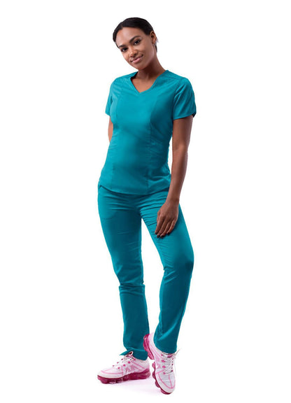 Adar Women's Modern V-Neck Scrub Top 2