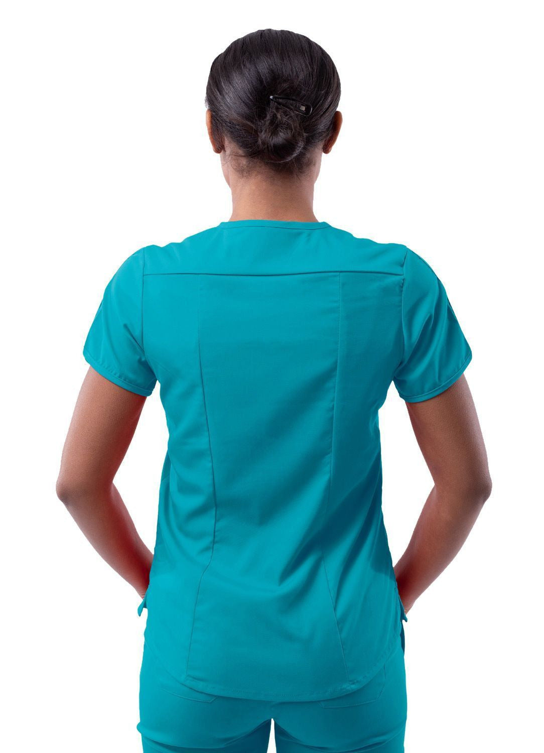 Adar Women's Modern V-Neck Scrub Top 2
