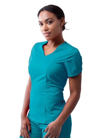 Adar Women's Modern V-Neck Scrub Top 2