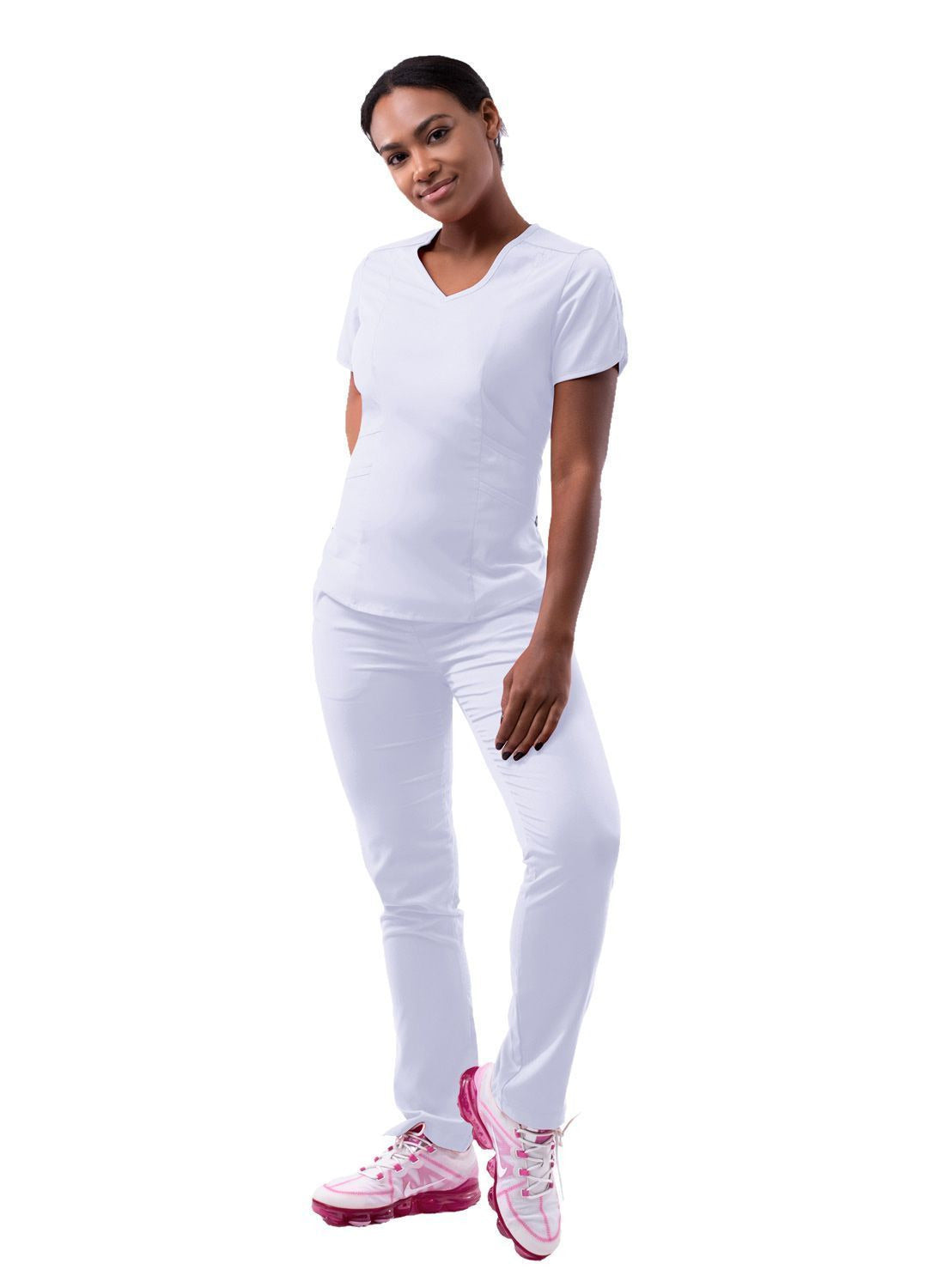 Adar Women's Modern V-Neck Scrub Top 2