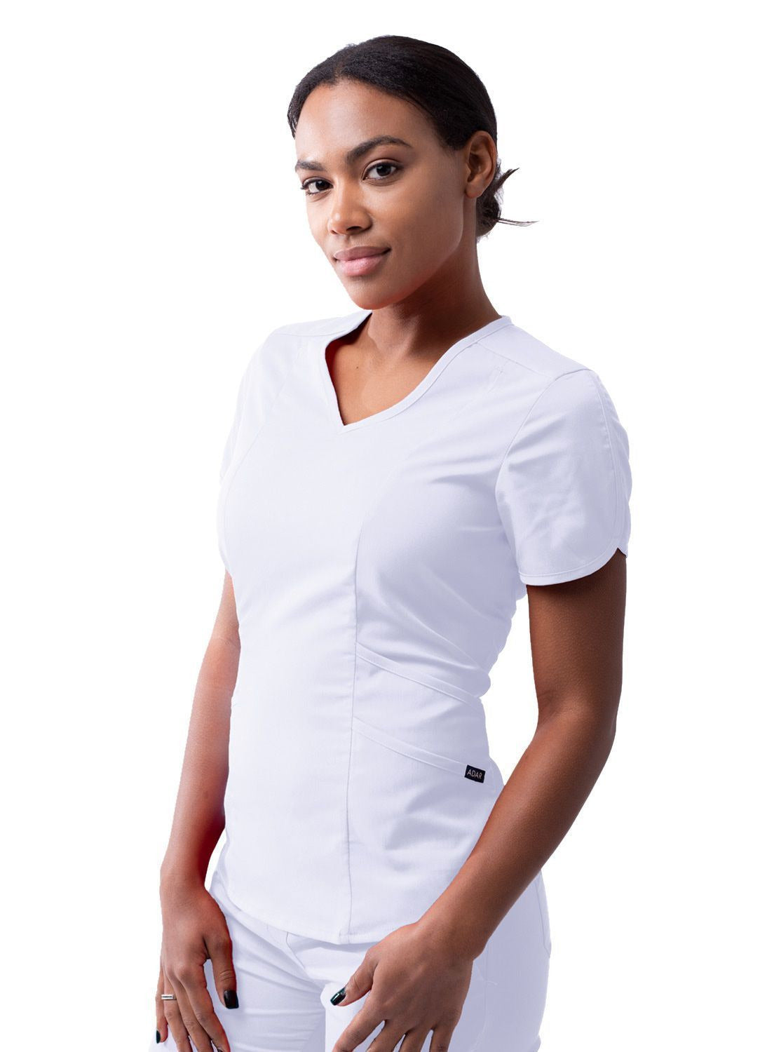 Adar Women's Modern V-Neck Scrub Top 2