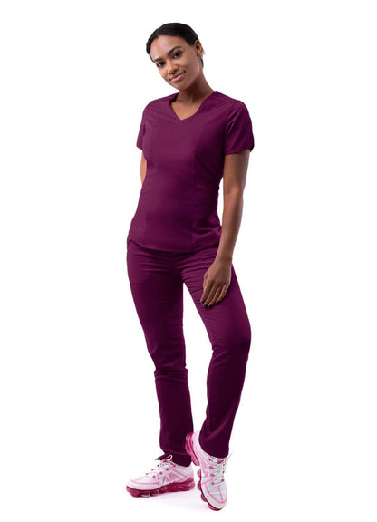 Adar Women's Modern V-Neck Scrub Top 2