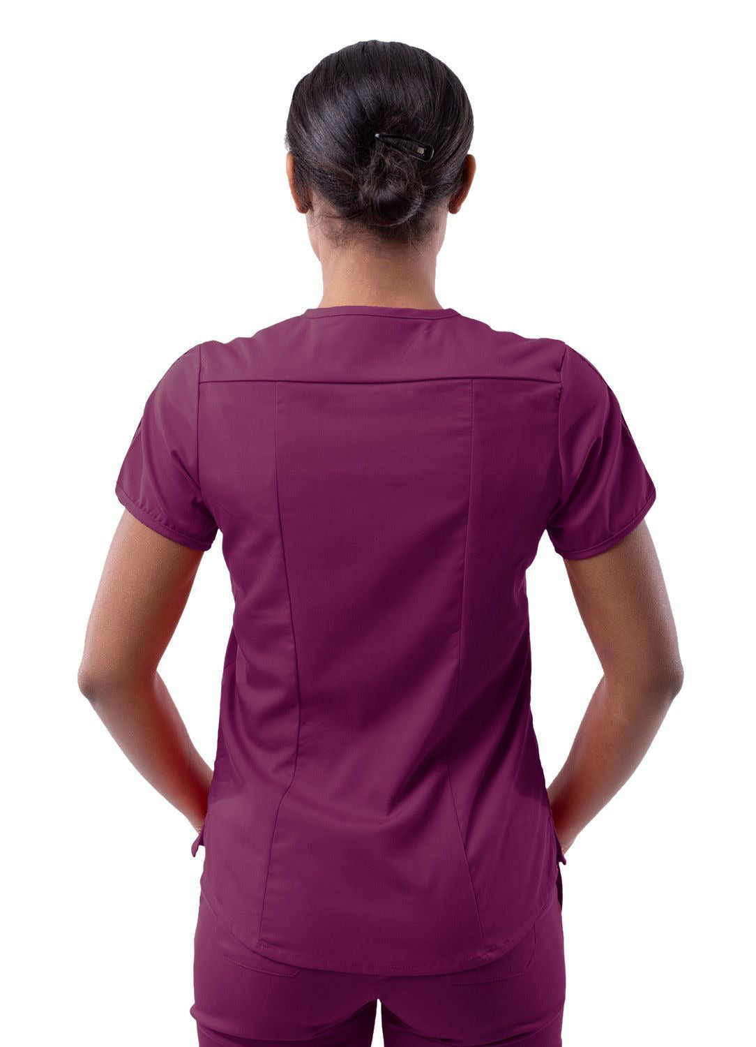 Adar Women's Modern V-Neck Scrub Top 2