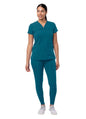 Adar Women's Movement Booster Jogger Scrub Set Apple - Black - Caribbean Blue