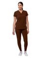 Adar Women's Movement Booster Jogger Scrub Set Ceil Blue - Cinnamon - Coffee