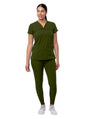 Adar Women's Movement Booster Jogger Scrub Set Oliver - Pewter - Rapture Rose
