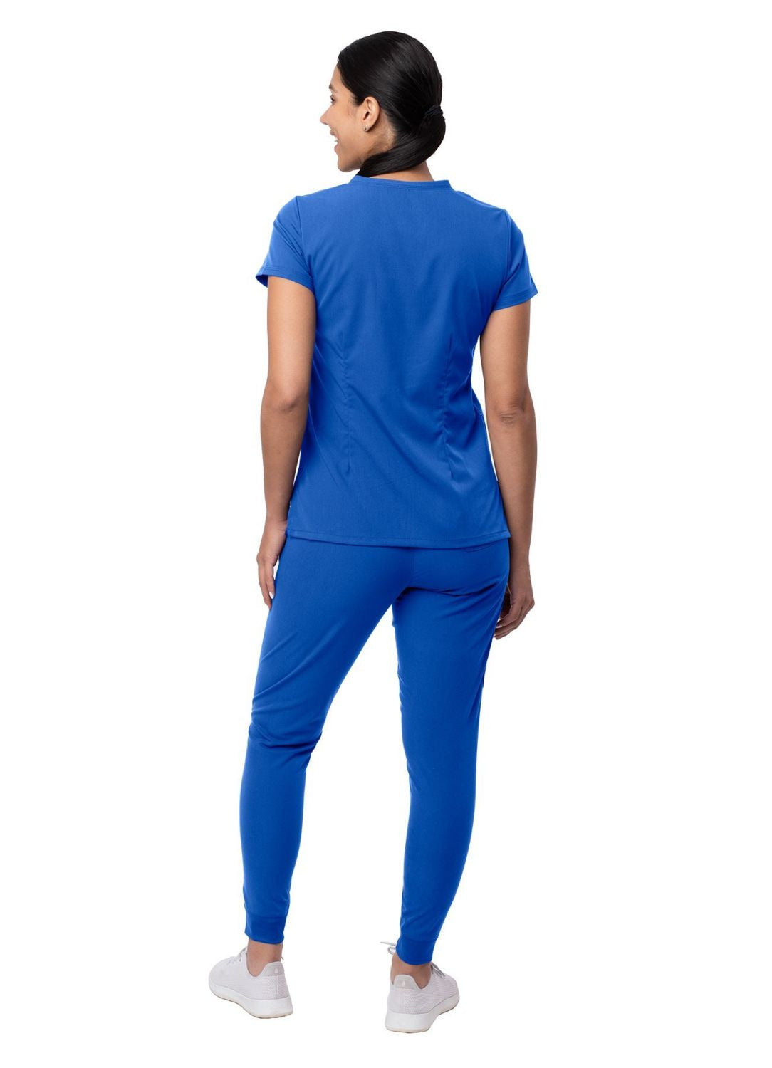 Adar Women's Movement Booster Jogger Scrub Set - Red Ochre - Royal Blue - Spring Leaf