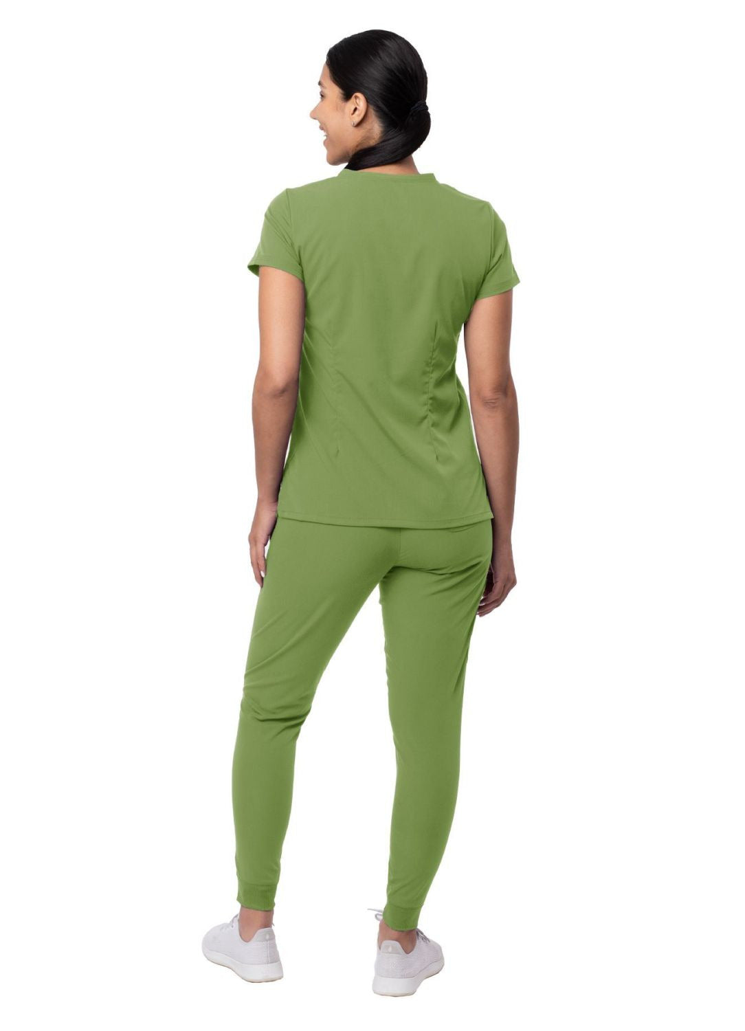 Adar Women's Movement Booster Jogger Scrub Set - Red Ochre - Royal Blue - Spring Leaf