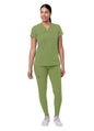 Adar Women's Movement Booster Jogger Scrub Set - Red Ochre - Royal Blue - Spring Leaf