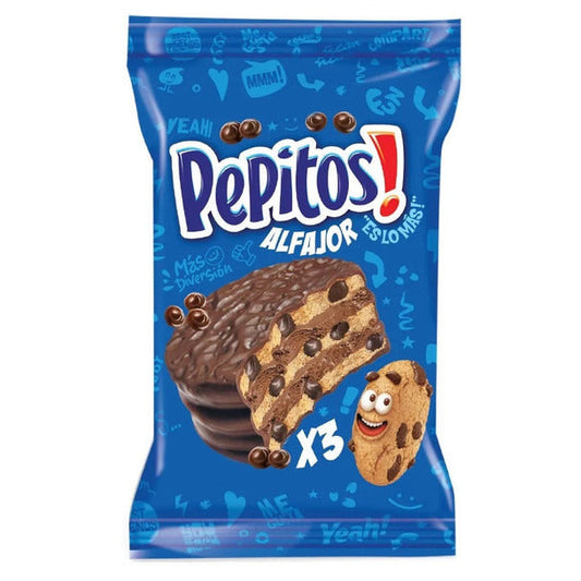 Pampa Direct Pepitos Chips Ahoy! Alfajor Triple Milk Chocolate With Chocolate Mousse & Chips, 57 g / 2 oz (pack of 12)