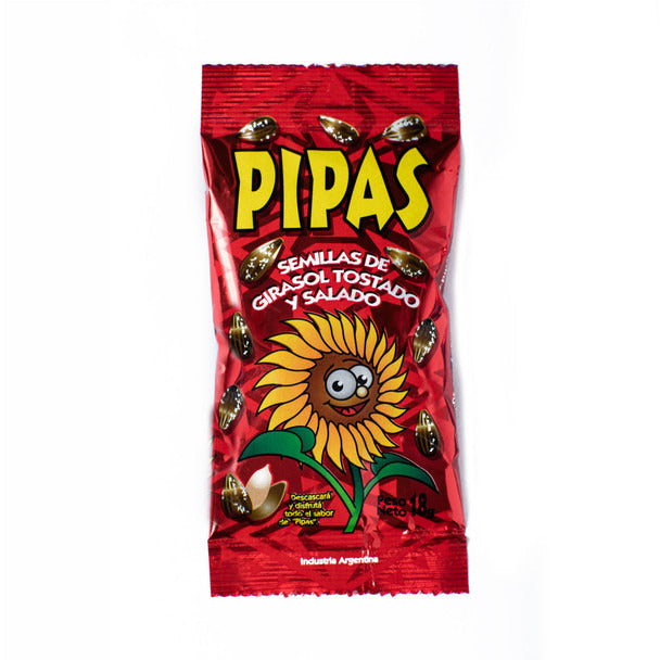 Pampa Direct Pipas Salty Toasted Sunflower Seeds w/shell, 18 g / 0.6 oz (pack of 10)
