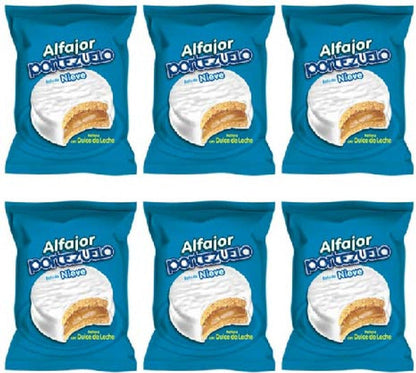 Pampa Direct Portezuelo Alfajor Clásico Nieve Sugar Coated Alfajor Filled with Dulce de Leche from Uruguay, 40 g / 1.41 oz ea (pack of 6)