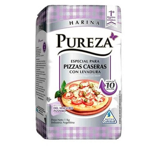 Pampa Direct Pureza Harina Para Pizza Self-Rising Leavening Wheat Flour For Pizza, 1 kg / 2.2 lb