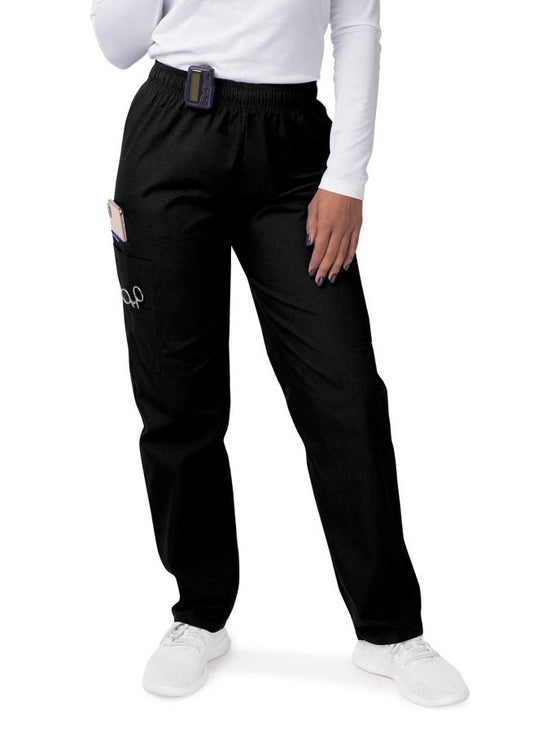 Adar Women's Comfort Elastic Drawstring Cargo Pants - Black - Burgundy - Caribbean Blue