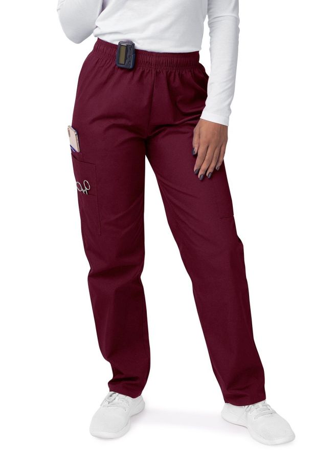Adar Women's Comfort Elastic Drawstring Cargo Pants - Black - Burgundy - Caribbean Blue