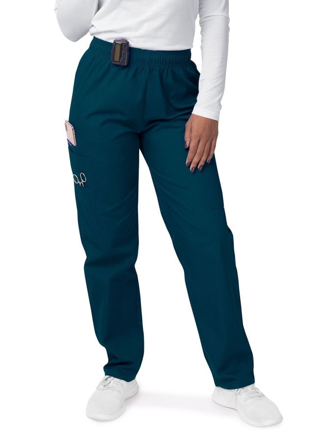 Adar Women's Comfort Elastic Drawstring Cargo Pants - Black - Burgundy - Caribbean Blue