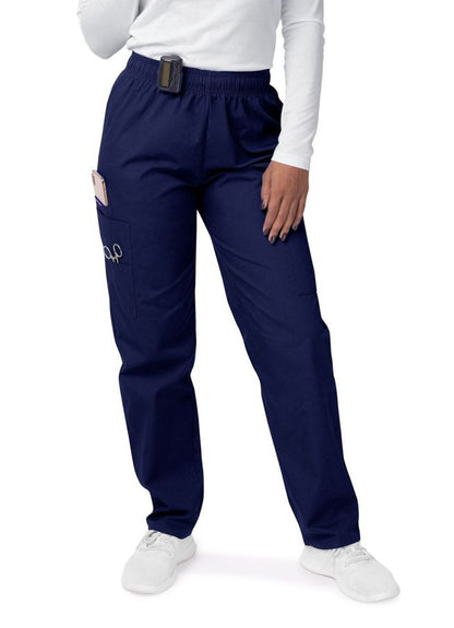 Adar Women's Comfort Elastic Drawstring Cargo Pants - Mandarin Orange - Navy - Purple