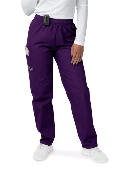 Adar Women's Comfort Elastic Drawstring Cargo Pants - Mandarin Orange - Navy - Purple