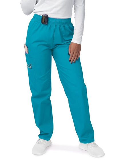 Adar Women's Comfort Elastic Drawstring Cargo Pants - Royal Blue - Sherbet - Teal Blue