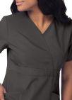 Adar Women’s Mock Wrap Top -Charcoal