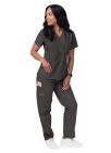Adar Women’s Mock Wrap Top -Charcoal