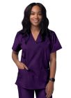 Adar Unisex V-Neck 3 Pocket Top  - Charcoal - Purple - Royal Blue