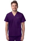 Adar Unisex V-Neck 3 Pocket Top  - Charcoal - Purple - Royal Blue