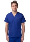 Adar Unisex V-Neck 3 Pocket Top  - Charcoal - Purple - Royal Blue