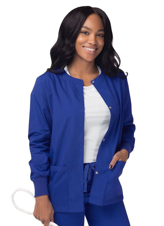 Adar Women's Warm-Up Jacket - Royal Blue - Turquoise - White