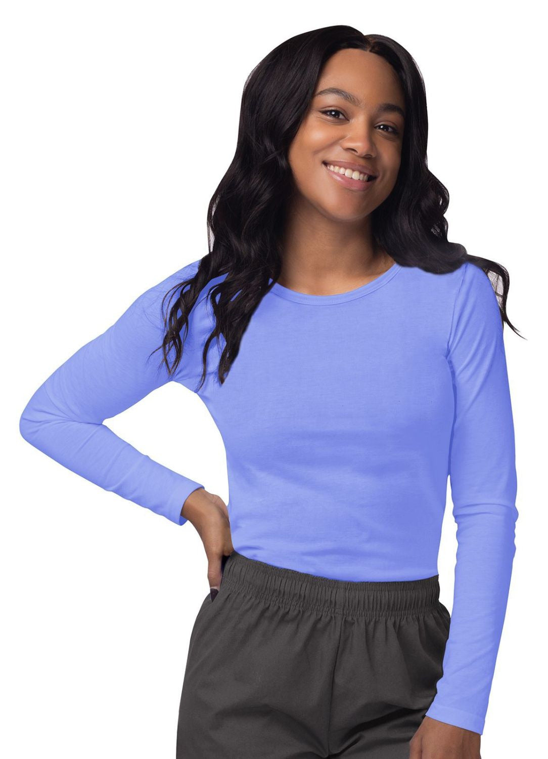Adar Women's Long Sleeve Comfort Underscrub Tee 1