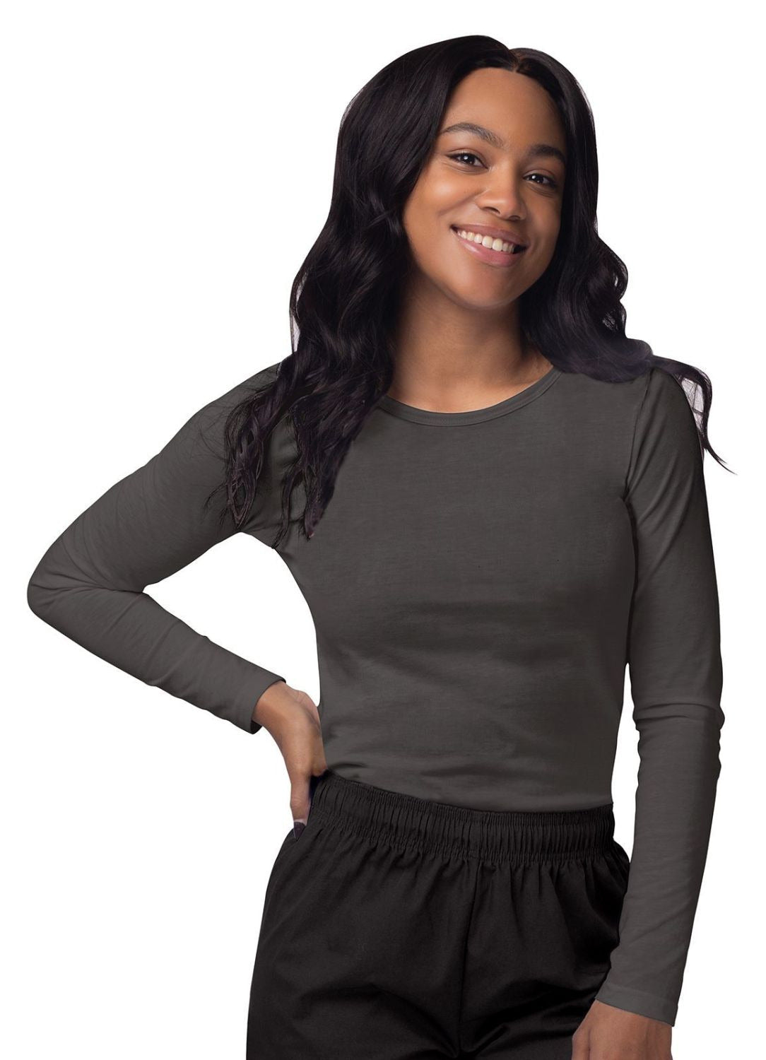 Adar Women's Long Sleeve Comfort Underscrub Tee 1