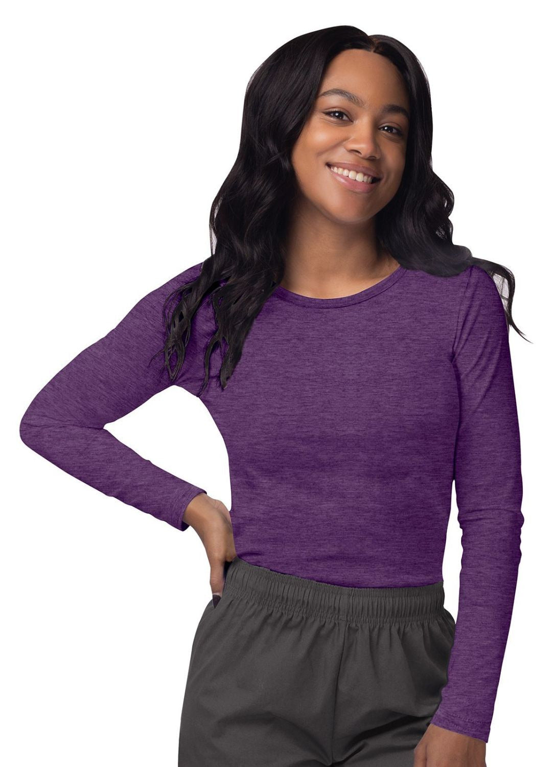 Adar Women's Long Sleeve Comfort Underscrub Tee 4