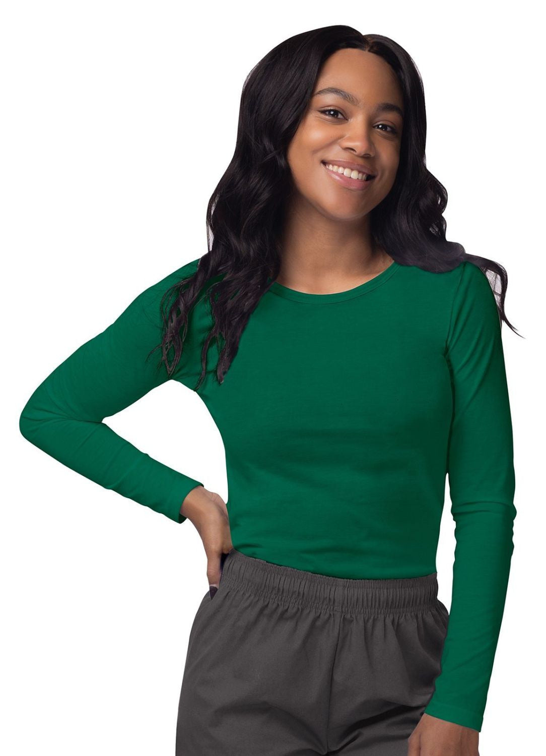 Adar Women's Long Sleeve Comfort Underscrub Tee 2