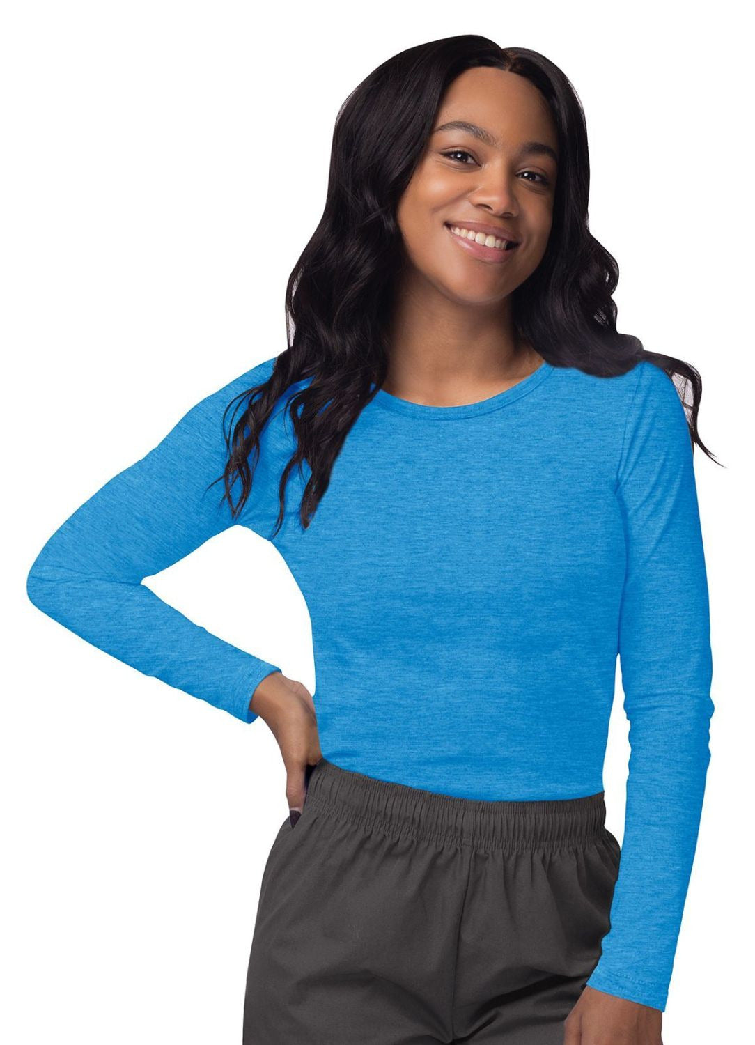 Adar Women's Long Sleeve Comfort Underscrub Tee 4