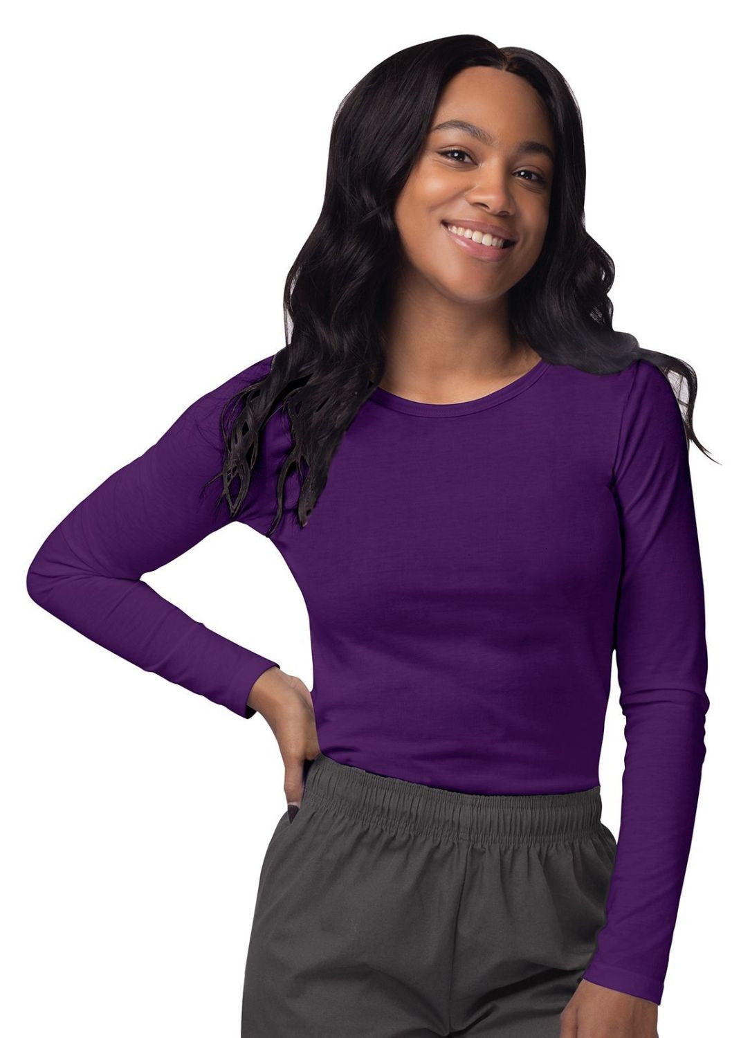 Adar Women's Long Sleeve Comfort Underscrub Tee 3