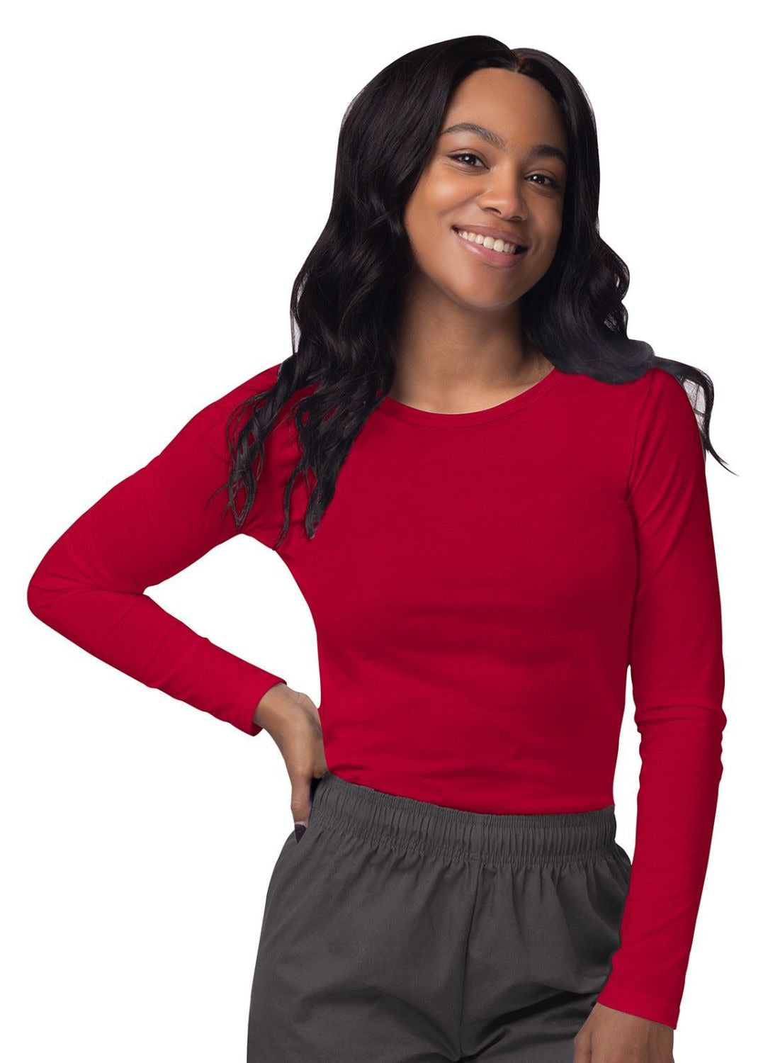 Adar Women's Long Sleeve Comfort Underscrub Tee 3